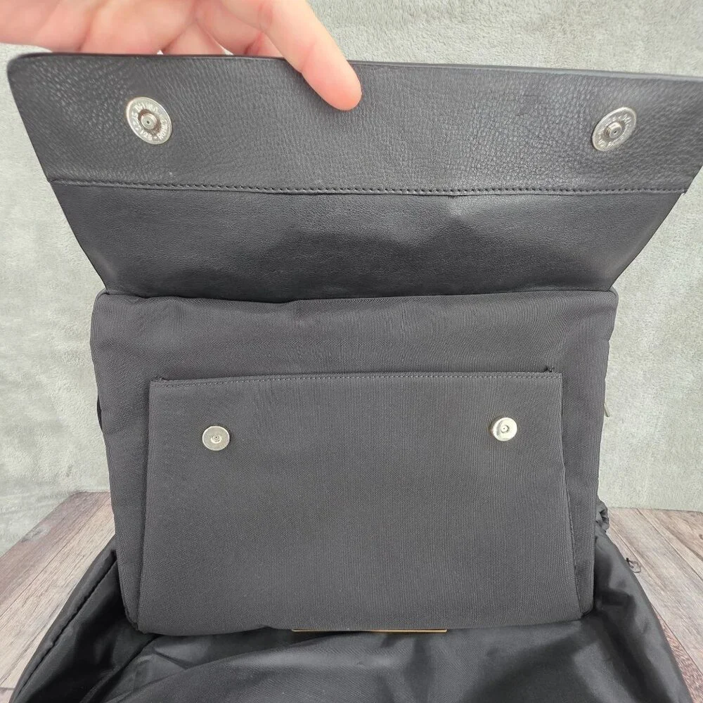 Murano Signature VTG Business Shuttle Laptop Bag Black Leather Nylon Deadstock